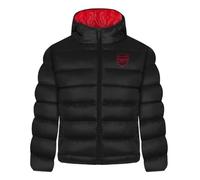 Arsenal Boys Quilted Jacket Hooded Coat Official Gift Black 6-7 Years