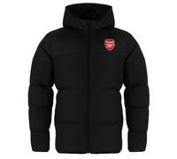 Arsenal Boys Quilted Jacket Hooded Coat Official Gift Black Zip 8-9 Years