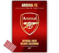 Arsenal Calendar 2026 - Deluxe Collector's Edition with 12 frame ready prints - Includes FREE Organising Stickers