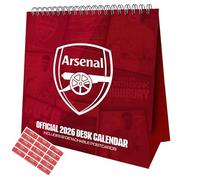 Arsenal Calendar 2026 Desk Easel flip Calendar Arsenal Football Gift Present with Free Organising Stickers Included
