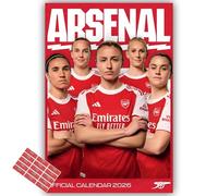 Arsenal Calendar 2026 Womens A3 Calendar Football Present with FREE Organising Stickers Included