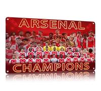 Arsenal Champions 2026 Metal Signs Wall League Squad Illustration Ideal for Man Cave, Bar, Office or Match-Day Decorations Celebrate Victory, Easy to Hang Arsenal Supporter Fan Gifts 30x20cm