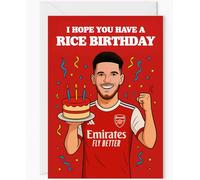 Arsenal Declan Rice Birthday Card - Funny “Rice” Birthday Design - Humorous Sports Theme Greeting Card for Gunners Fans - Blank Inside with Envelope