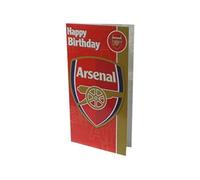 Arsenal F.C. AS036 Die-Cut Asenal Crest Birthday Card, Multi-coloured, 228mm x 124mm