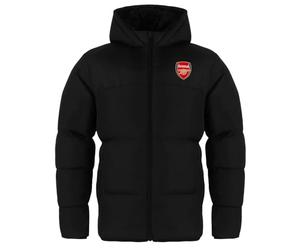 Arsenal F.C. Boys Quilted Jacket Hooded Winter Coat Official Gift Black Zip 8-9 Years