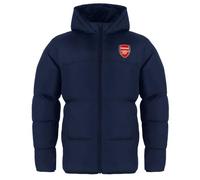 Arsenal F.C. Boys Quilted Jacket Hooded Winter Coat Official Navy 8-9 Years
