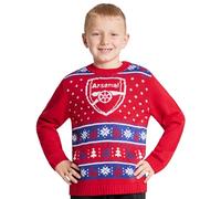 Arsenal F.C. Christmas Jumper Kids Teenagers Warm Cosy Football Xmas Jumper 7-14 Years - Arsenal Gifts for Boys (13-14 Years, Red)