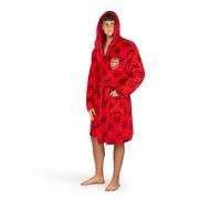 Arsenal F.C. Men’s Hooded Fleece Dressing Gown Robe - Soft Tie Belt Bathrobe - Mens Football Gift - Sizes S-XL (UK, Alpha, S, Regular, Regular)