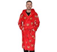 Arsenal F.C. Mens Official Dressing Gown Fleece Hooded Robe (Medium)