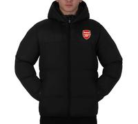 Arsenal F.C. Mens Quilted Jacket Hooded Winter Coat Official Gift Black Zip Medium