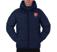 Arsenal F.C. Mens Quilted Jacket Hooded Winter Coat Official Gift Navy Large