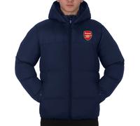Arsenal F.C. Mens Quilted Jacket Hooded Winter Coat Official Gift Navy Medium