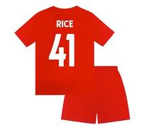 Arsenal FC Boys Rice 41 Sublimation Short Pyjamas Red Crest 8-9 Years