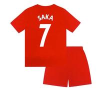 Arsenal FC Boys Saka 7 Sublimation Short Pyjamas Red Crest 8-9 Years