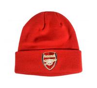 Arsenal FC Crest Knitted Turned Up Cuff Beanie in Red Arsenal FC Red One Size