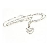 Arsenal FC Crest Silver Plated Pendant And Chain