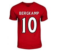 Arsenal FC Dennis Bergkamp Hero T-Shirt in Red | Size: Medium Arsenal FC Red M