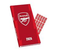ARSENAL FC DIARY 2026 SLIM POCKET DIARY CALENDAR WEEK TO VIEW WITH FREE ORGANISING STICKERS INCLUDED