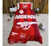 CHARACTER WORLD Arsenal FC Official Single Duvet Cover Set, Lightning Design | Red Reversible 2 Sided Football Bedding Cover Official Merchandise Including Matching Pillow Case | Polycotton