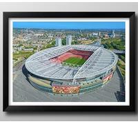 Arsenal FC Gifts, Emirates Stadium Framed Print, Poster, Wall Art, Football Club Memorabilia. (Black Frame, 53 x 43 cm)
