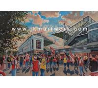 Arsenal FC Highbury Stadium Art Print, 'Going to the Match' A4 Size, UV Protected Giclee Print, Unframed