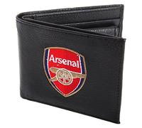 Arsenal FC Mens Official Leather Wallet With Embroidered Football Crest (One Size) (Black)