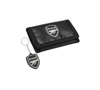 Arsenal FC Men's Wallet & Keyring Set in Black Arsenal FC Black One Size