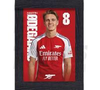 Arsenal FC Odegaard 24/25 Headshot Poster Framed A3