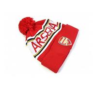 Arsenal FC Official Adults Unisex Bobble Hat (One Size) (Red/White)