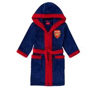 Arsenal FC Boys Dressing Gown Robe Hooded Fleece Kids OFFICIAL Football Gift Blue 9-10 Years
