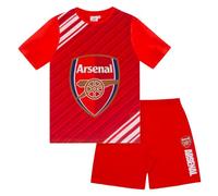 Arsenal FC Official Football Gift Boys Kids Short Pyjamas Red Crest 4-5 Years