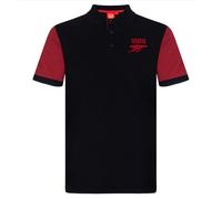 Arsenal FC Official Football Gift Mens Contrast Sleeve Polo Shirt Black XL