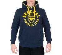 Arsenal FC Official Football Gift Mens Fleece Hoody Navy Yellow Medium