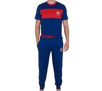 Arsenal FC Official Football Mens Premium Long Pyjamas Set Navy Red Small