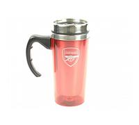 Arsenal FC Official Football Travel Mug (One Size) (Red/Silver)