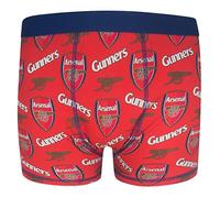 Arsenal FC Official Gift 1 Pack Boys Multi Crest Boxer Shorts Red 7-8 Years