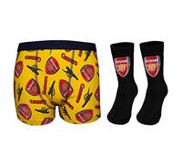 Arsenal FC Official Gift Set Boys Socks & Boxer Shorts Yellow 5-6 Yrs