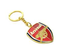 Arsenal FC Official Metal Football Crest Keyring (One Size) (Red/Gold)