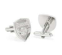 Arsenal FC Official Silver Plated Cufflinks - High Polish Crest Design Mens Shirt Accessories - Presentation Gift Box - Ideal Gunners Football Gift