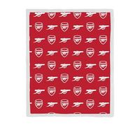 CHARACTER WORLD Official Arsenal FC Fleece Sherpa Throw Blanket | Super Soft, Football Combo Design | Warm Super Soft Feel Red Throw | Perfect for Home, Bedroom, Sleepovers & Camping