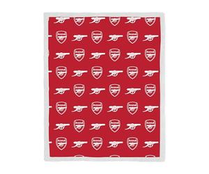 Arsenal FC Officially Licensed Fleece Sherpa Throw Blanket | Super Soft, Football Combo Design | Warm Super Soft Feel Red Throw | Perfect for Home, Bedroom, Sleepovers & Camping