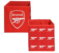 Arsenal FC Officially Licensed Storage Boxes | 2 pack Foldable Storage Cubes | Perfect For Organising Children's Room, Kids Playroom | Football Merchandise | 30 x 30cm | Red