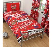 Arsenal FC Patch Single Duvet Cover and Pillowcase Set Football Red Gift