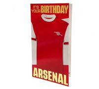 Arsenal FC Retro Birthday Card (22cm x 12cm) (Red/Gold)