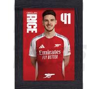 Arsenal FC Rice 24/25 Headshot Poster Framed A3