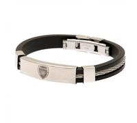 Arsenal FC Silver Inlay Silicone Bracelet