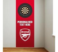 Arsenal FC Wall Sticker - Dart Board Backdrop with Personalised Text Wall Art (220cm height x 115cm width)