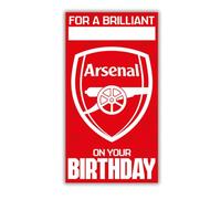 Arsenal Football Club Birthday Card, Comes with Stickers to Personalise with your Caption, Mum, Dad, Grandson, Boyfriend, Open Birthday Card, Red