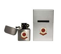 Arsenal Football Club stormproof Petrol Lighter and Hard case flip top Cigarette Packet Holder