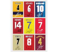 Arsenal Legends Gift Signed A4 Print Display Unframed Arsenal Gifts For Boys Digitally Reproduced Signature Arsenal Gifts For Men (Unframed)